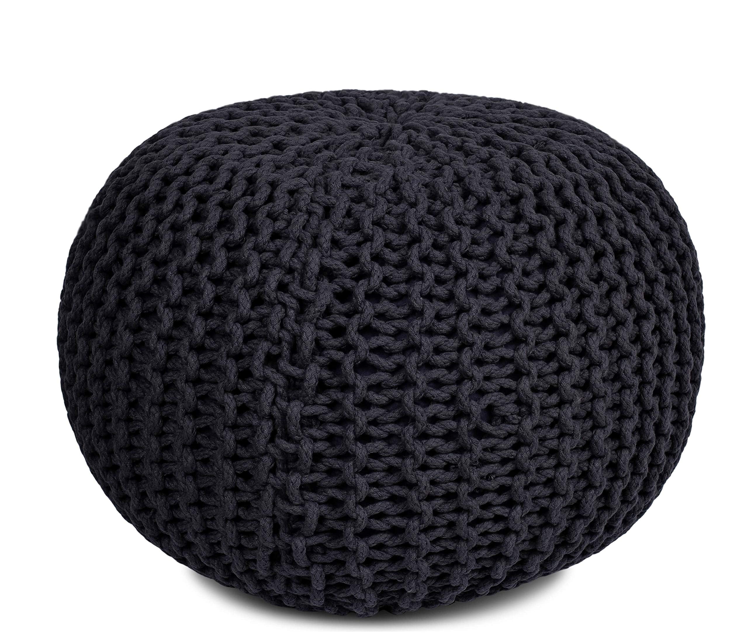 Knitted Pouf Charcoal Grey
