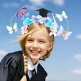 thumbnail image 2 of Girl's Graduation Photo Props Set Butterfly Floral Headband Academic Cap For Kids Celebration Fairy Flower Headpiece Hair Wreath, 2 of 5