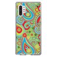 thumbnail image 1 of DistinctInk Clear Shockproof Hybrid Case for Galaxy Note 10 PLUS (6.8" Screen) - TPU Bumper, Acrylic Back, Tempered Glass Screen Protector - Green Red Blue Paisley, 1 of 1
