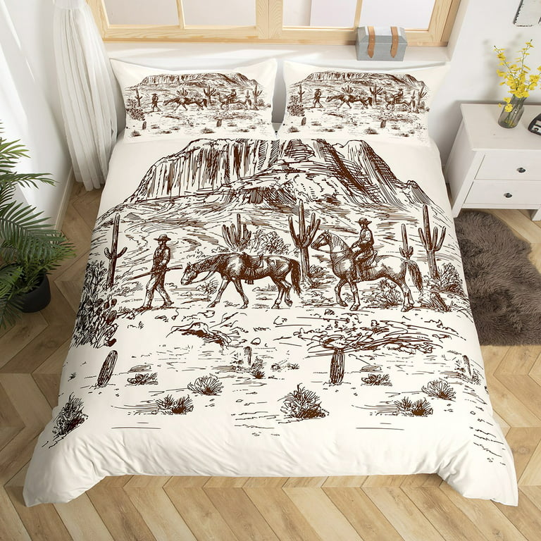 Western Cowboy Comforter Cover Riding Horse Full Bedding Sets For