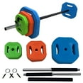 thumbnail image 1 of Ensemble de Poids pour Barre – Réglable 20 kg – Forme Carrée – Vert/orange/bleu – Poids Libres avec Plaques et Colliers – Force et Cardio – Gym à Domicile, 1 of 6