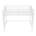 thumbnail image 7 of URTR Twin Size Metal Loft Bed Frame, Heavy-Duty Bunk Bed with Removable Ladder & Full-Length Guardrail for Safety, White, 7 of 7