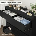 thumbnail image 3 of Homfa 6 Drawer Double Dresser for Bedroom, 47.2'' Wood Storage Side Cabinet Chest of Drawer Living Room, Black, 3 of 8