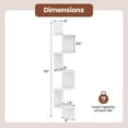 thumbnail image 5 of Resenkos 5-Tier Corner Shelf - Wall-Mounted Floating Bookshelf, Storage Organizer, White, 5 of 8