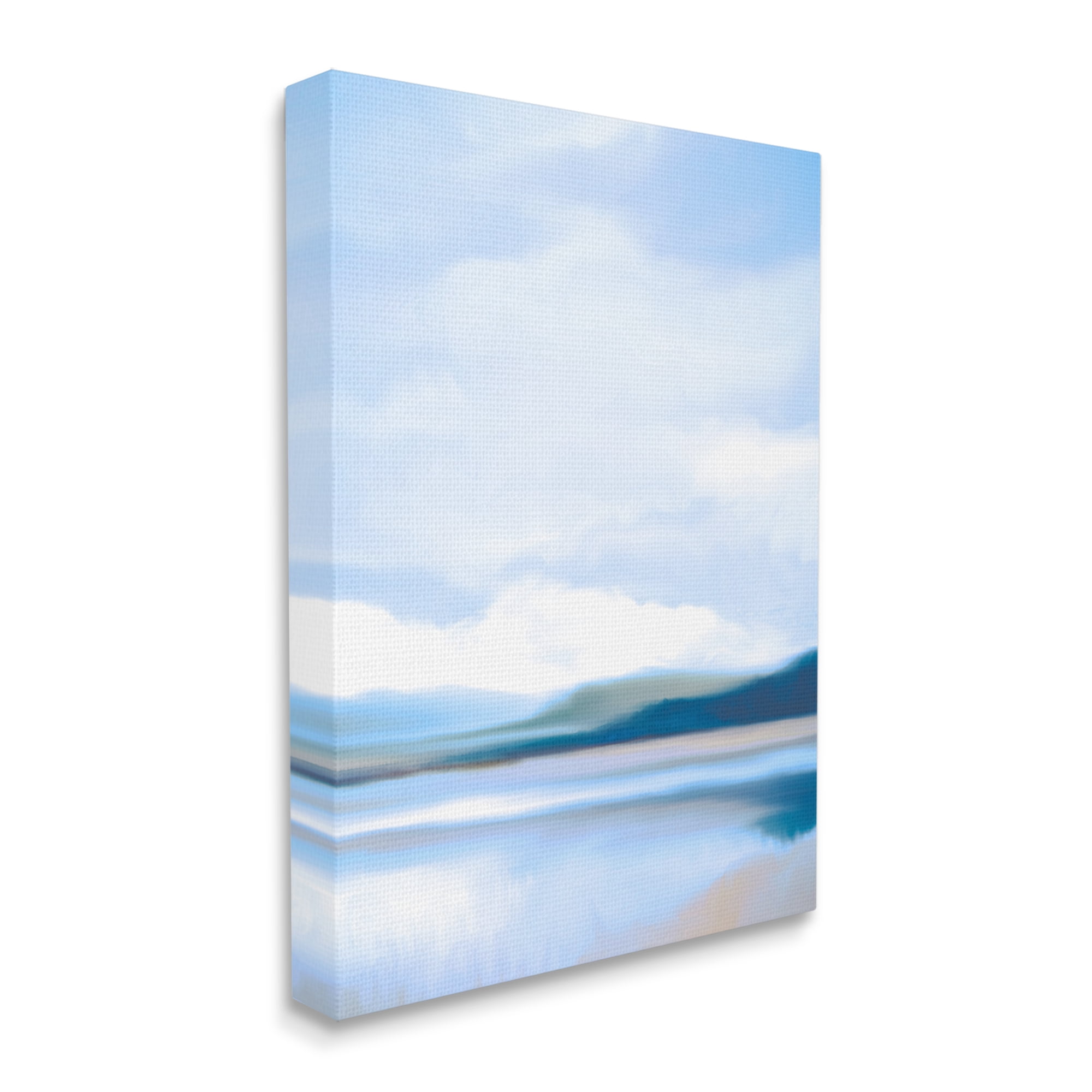 Stupell Industries Blue Beach Shore Nature Painting Gallery Wrapped Canvas Print Wall Art, 30 x 40