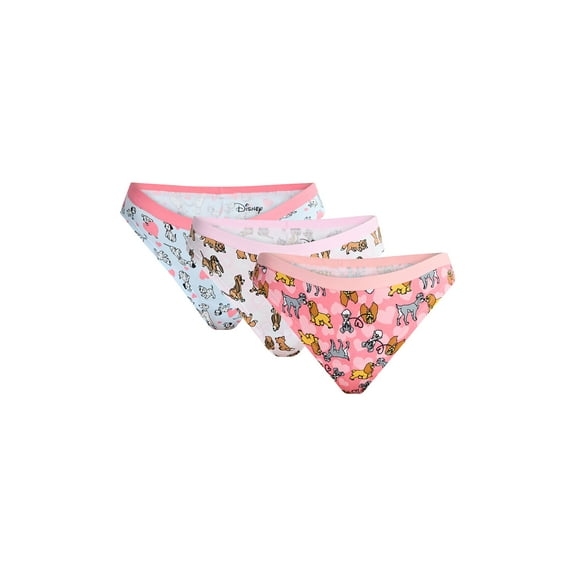 Disney Dogs Womens Cheeky Panties, 3-Pack, Sizes S-XXL