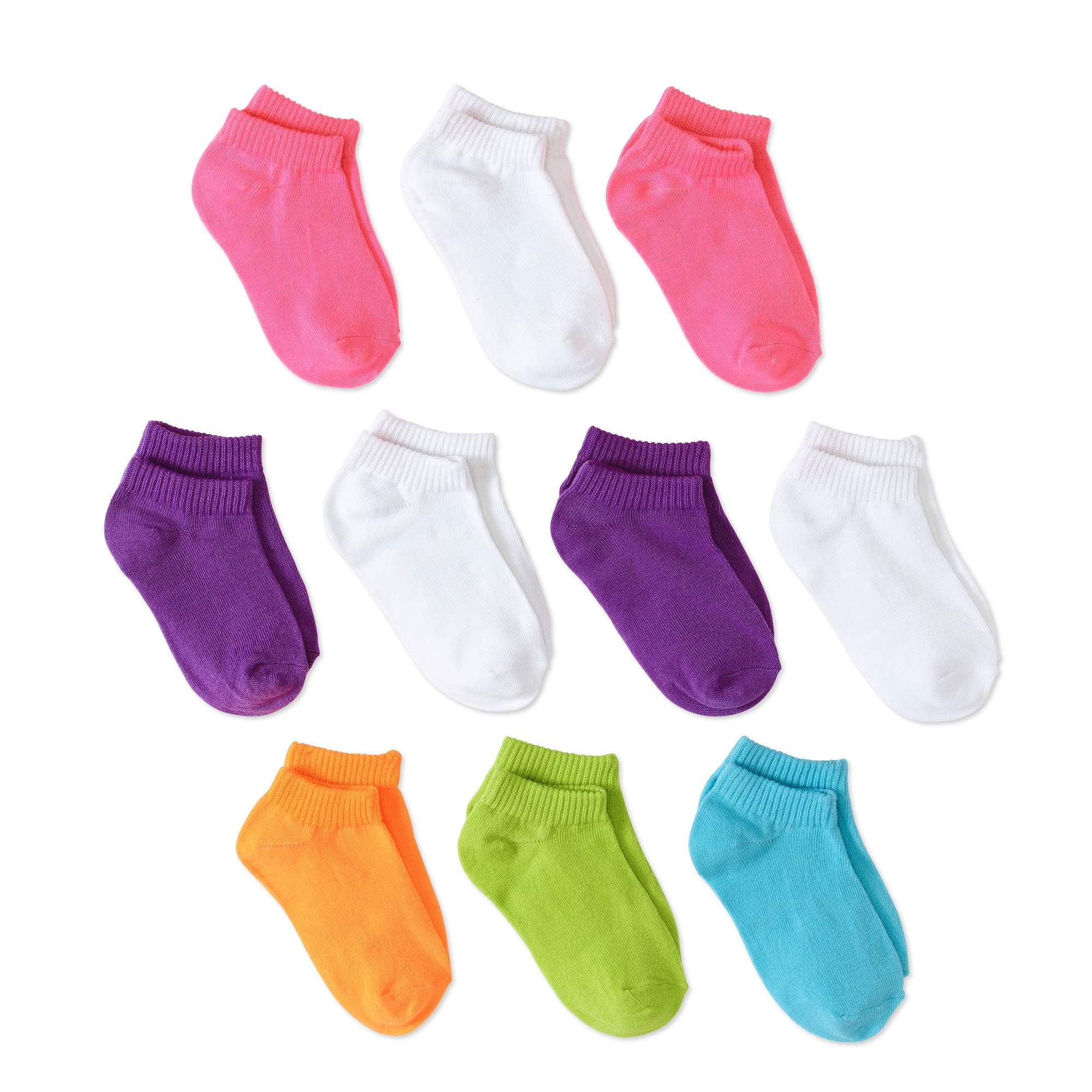 20 Pairs Hanes Girls/' Low-Cut EZ Sort® Socks Assorted G42//10