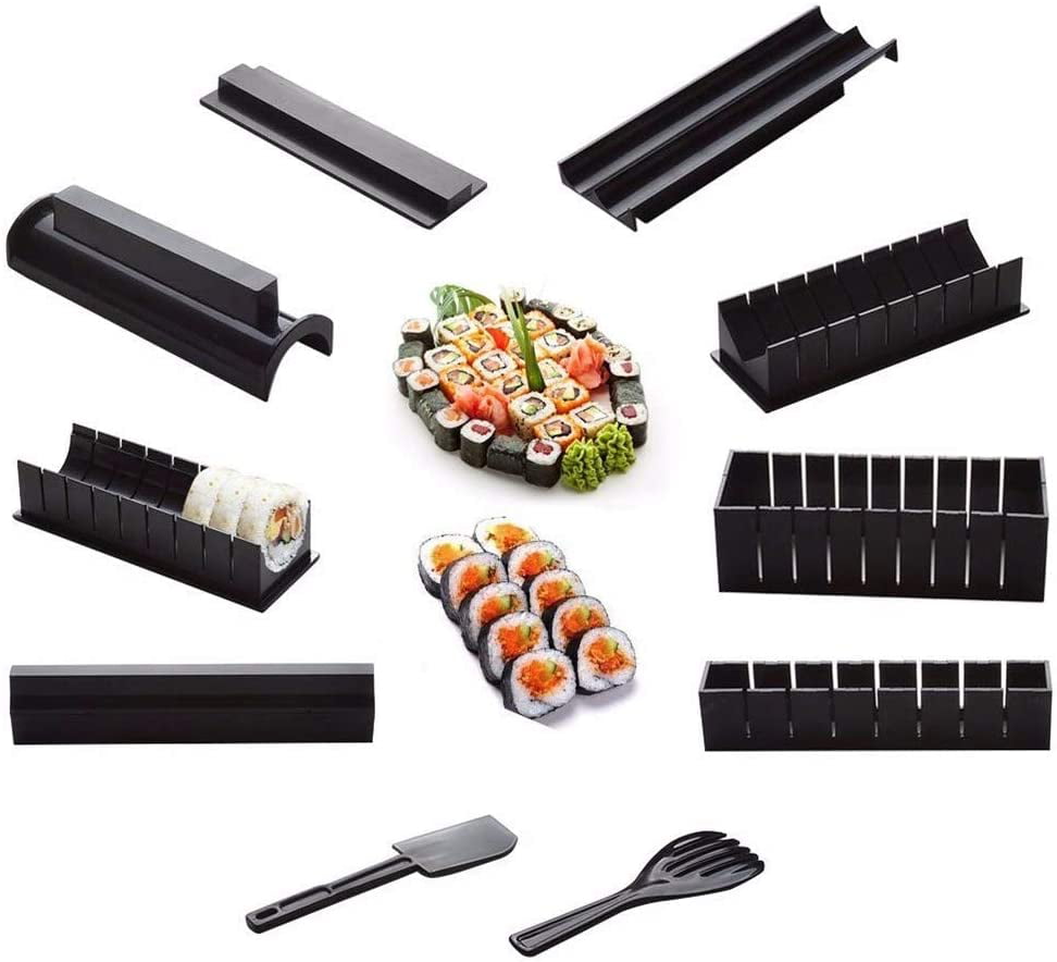 Sushi Roller CNXUS Sushi Making Kit 10 Pieces DIY Sushi Set 5 Shapes Sushi Maker Set for Beginners Easy Sushi Maker Simple Sushi Roll Maker- Maki Roll 