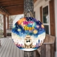 thumbnail image 3 of Happy New Year with Persian Fireworks Holiday Xmas Winter 2025 Round Wood Sign Cat Lover Kitten Owner Gifts Hanging Wall Home Decor - 00025, 3 of 5