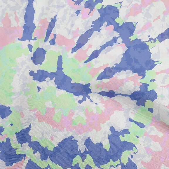 oneOone Viscose Chiffon Medium Blue Fabric Asian Tie & Dye Craft Projects Decor Fabric Printed By The Yard 42 Inch Wide