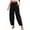 *Black, variant on ClodeEU Womens Bohemian Wide-Waist Casual Pants,Solid Color Loose Trendy Pants with Pockets Beige,Womens Plus M