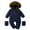 ZM Navy, variant on Infant Snowsuit Jumpsuit Winter Infant Warm Romper Coat Outfit Hooded Jacket Thick Newborn Clothes Black 0 Months-3 Months