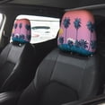 thumbnail image 2 of Kdxio Beach with Palm Trees Pattern Print 2 Piece Car Head Rest Covers Set Auto Front/Rear Seats Headrest Cover Universal Fit Most Cars,Sedan, SUV, 2 of 9