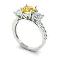 thumbnail image 2 of Clara Pucci 14K White Gold Solid Gold Citrine Three-Stone Anniversary Ring for Women - 1.97 cttw Round Cut, 2 of 8