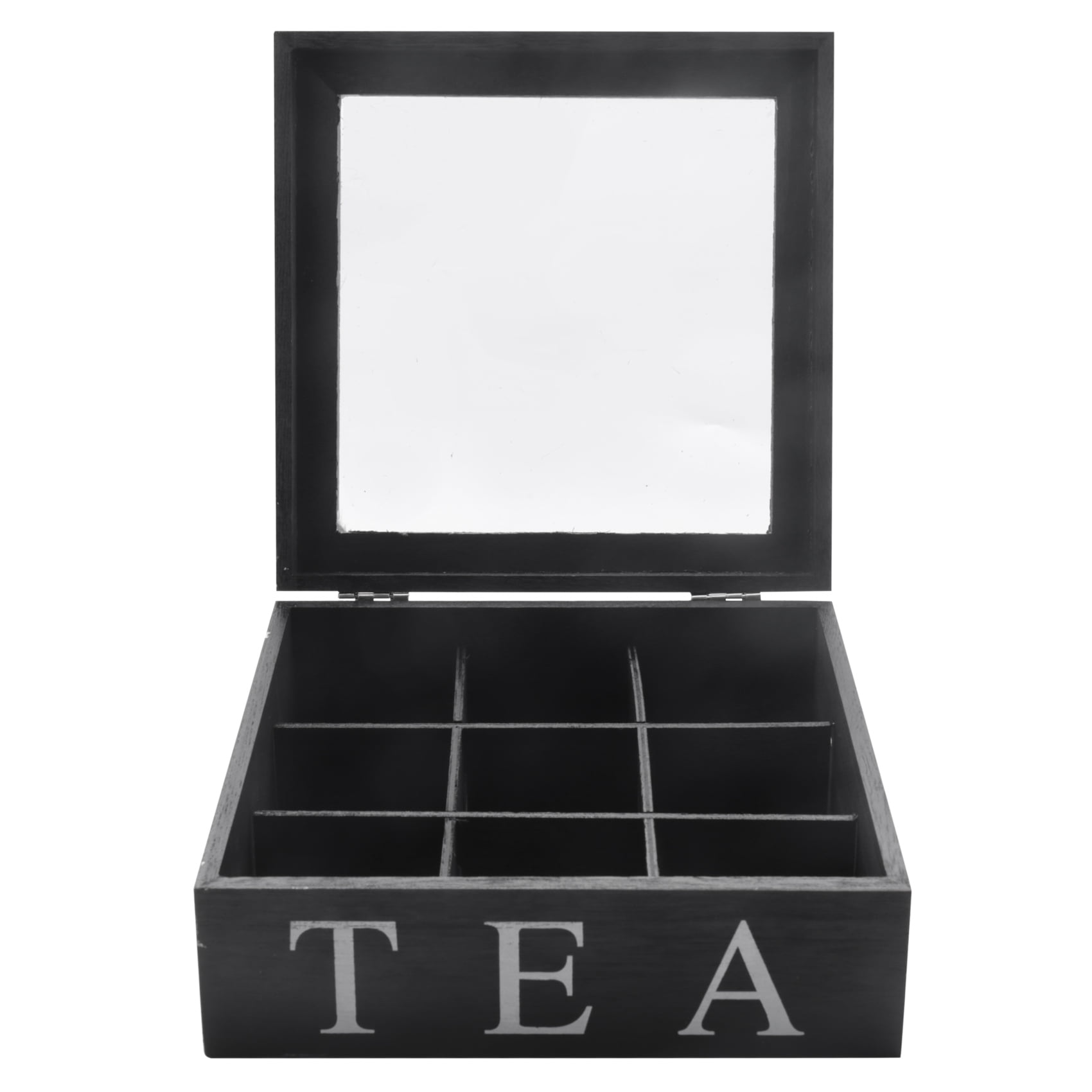 Tea Bag Box Storage Organizer 9 Sections Wooden Sugar Packet Grid Soap Container 