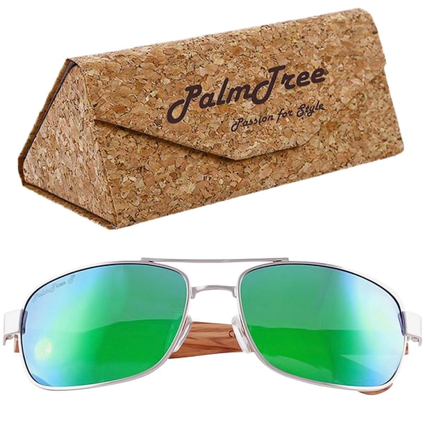Gafas Modernas con Marco de Metal Intense Polarized Green Polarizado+UV400 Metal Madera de Cebra
