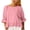 Pink, variant on Odeerbi Womens Cotton Linen Tops 2025 Casual Ruffles Short Sleeve Blouse Trendy Solid Color Round Neck Shirts Pink