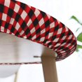 thumbnail image 6 of Round Fitted Tablecloth 52 Inch, Watercolor Red Black Gingham Plaid Fitted Tablecloth Round Elastic Fitted Table Covers Stain Resistant Tablecloths Table Protector for Dining Table, Buffet Parties, 6 of 8