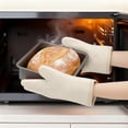 thumbnail image 5 of Unique Bargains 2pcs Silicone Heat-Resistant and Waterproof Oven Mitts Beige 10.8" x 8.1", 5 of 7