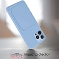 thumbnail image 2 of for Cute iPhone 12 Case for Women with Credit Card Holder & Hidden Mirror, Two Layer Shockproof Heavy Duty Protection Cover Protective Wallet Case for iPhone 12, Blue, 2 of 7