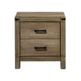 thumbnail image 2 of Contemporary Rustic Solid Wood 2-Drawer Nightstand | Brown Melamine Finish | 23.8"Wx16"Dx25"H | Bedroom Furniture | Easy Assembly | Metal Hardware, 2 of 5