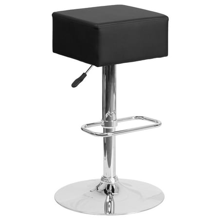 Square Backless Bar Stool - Flash Furniture Contemporary Square Backless Vinyl Adjustable Barstool with Chrome Base