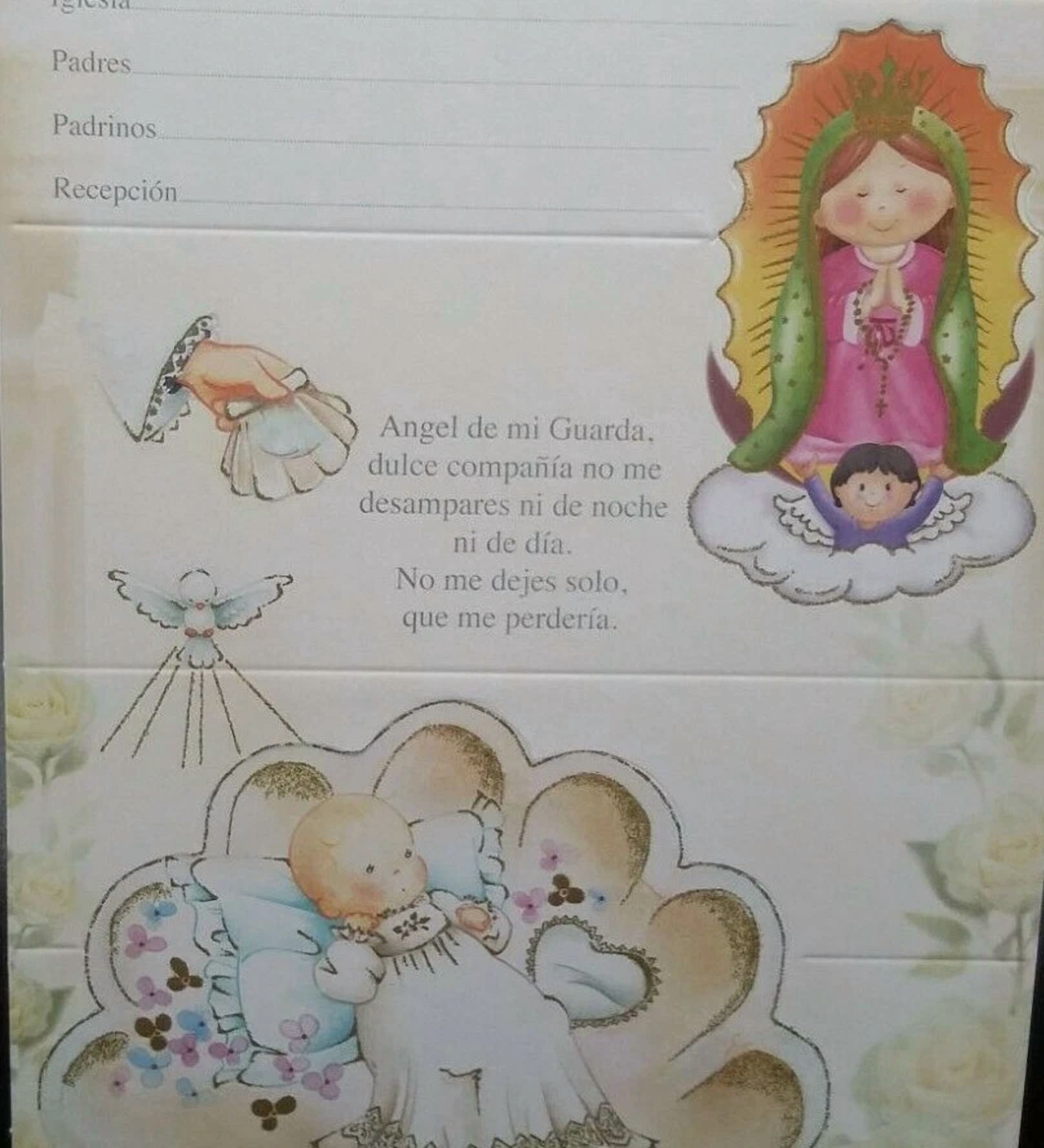 CIRCLE- Invitaciones De,A Mi Bautizo (Spanish Baptism Christening Invitations), Favors