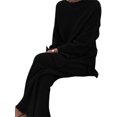 thumbnail image 1 of Innerwin Ensemble Deux Pièces Jambes Larges Ensemble de Détente pour Femmes Vacances Manches Longues Chandail Ample Noir 2TG, 1 of 2