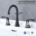 thumbnail image 2 of 2 Handle 8 Inch Widespread Bathroom Sink Faucet with Pop-Up Drain, High Arc Modern Bathroom Vanity Lavatory Faucet 3 Holes with Brass 360° Swivel Spout, Oil-Rubbed Bronze, 2 of 9