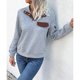 thumbnail image 2 of Jersey con cuello superior, sudadera para mujer, sudadera con cuello levantado y botones, sudadera para mujer, uso conveniente, 2 of 6