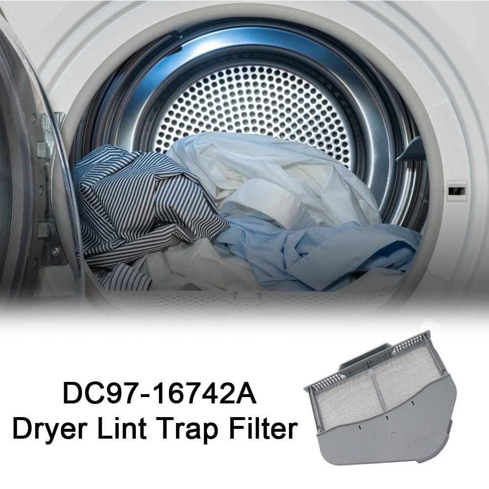 TOP-MAX DC97-16742A Dryer Lint Trap Filter , Plastic Dryer Lint Filter fit for Samsung Dryers Model DV19J3000GW/AX DV400EWHDWR/AA DV400GWHDWR/AA - Stainless Steel Mesh Screen