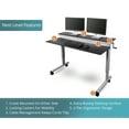 thumbnail image 4 of Stand Up Desk Store Crank Adjustable Two Tier Standing Desk with Heavy Duty Steel Frame (Silver Frame/Black Top, 60" Wide), 4 of 4