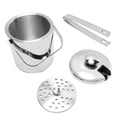 thumbnail image 4 of 1300ml Ice Bucket Container with Lid Strainer Ice Tong 304 Stainless Steel for Home Bar, 4 of 14
