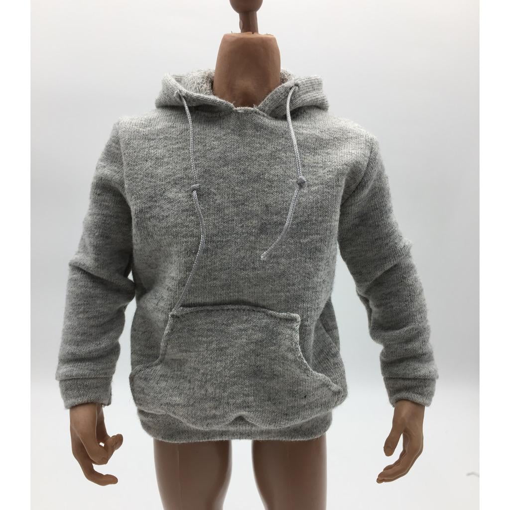 1/6 Scale Mens Gray Long Hoodie Sweatshirt for 12'' Action Figure 