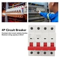 thumbnail image 3 of 4 Pole Circuit Breaker, 400V Miniature Air Switch 6kA Breaking Capacity  Insulation Contact Position Indication  For Electrical Equipment, 3 of 8