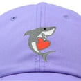 thumbnail image 2 of DALIX Shark with Heart Valentine's Day Hat Womens Embroidered Baseball Cap in Lavender, 2 of 6