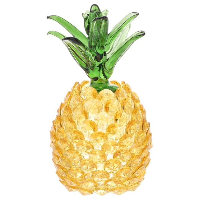 1pc Crystal Pineapple Ornament Home Office Tabletop Decoration Photo Prop