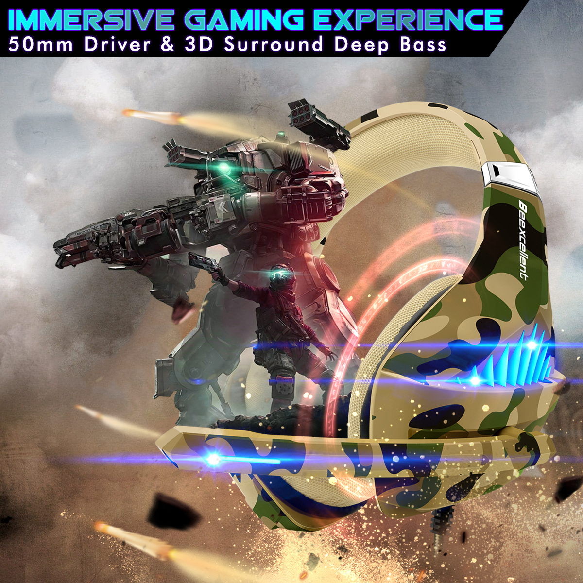 Beexcellent Gaming Headset With Noise Canceling Mic photo 7