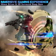 Gaming Headset with Noise Cancelling Stereo Bass Surround Sound for PS4, PS5, Xbox, and PC