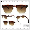 thumbnail image 2 of Mens Half rim Rectangular Luxury Hipster Shade Sunglasses Tortoise - Brown, 2 of 9