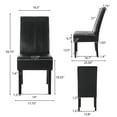 thumbnail image 6 of Noble House Braydon Faux Leather Dining Chairs, Set of 4, Midnight Black, Espresso, 6 of 8