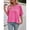 Hot Pink, variant on LEKODE Womens Summer Blouse Crewneck Basics Casual Work Tees Vintage Tshirts Loose Dressy Casual Tops Dressy Casual Short Sleeve Shirts Outfits Beach Vacation Clothes Black L