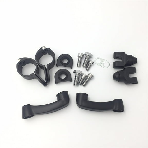 HTT Motorcycle Black 360 Degree Adjustable Highway Peg Mounting Kit For any Bike Equipped with 1-1/2 inch (1.5") Front Engine Guard Frame Tube Honda GoldWing VTX1300 Shadow Valkyrie Triumph