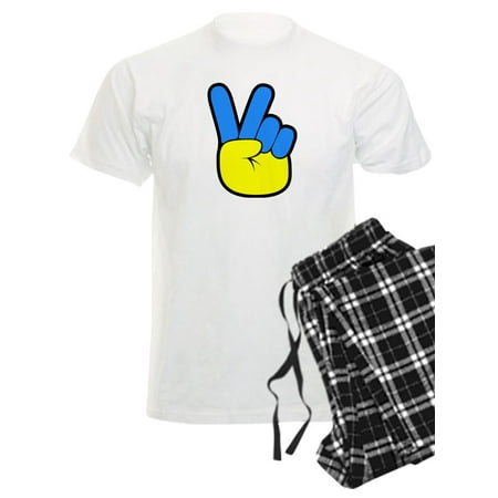 

CafePress - Ukrainian Flag Peace Sign Ukraine Native H Pajamas - Men s Light Pajamas