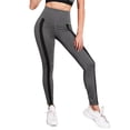 thumbnail image 2 of Yxbdin Womens Leggings Tummy Control Butt Lifting Yoga Pants Striped High Waist Trendy Stretchy Athletic Workout Pant Black S, 2 of 4