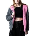 thumbnail image 6 of My Melody & Kuromi Long Sleeve Pink & Gray Reversible Adult Hooded Sweatshirt-XL, 6 of 7