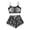 Dark Gray, variant on MuXiKeJi Clothes Halloween Pajamas For Women Sexy Y2k Cute Print Fall Pajama Ruffle Sleeveless Cami Crop Top and Elastic High Waist Shorts 2 Piece Set Funny Skeleton Spooky Lounge Holiday Pjs