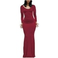thumbnail image 1 of Ketyyh-chn99 Robes Chemises pour Femmes Grande Taille Robe Maxi Manche à Volants à Étages Évasée Robe Mini Rouge,TP, 1 of 5