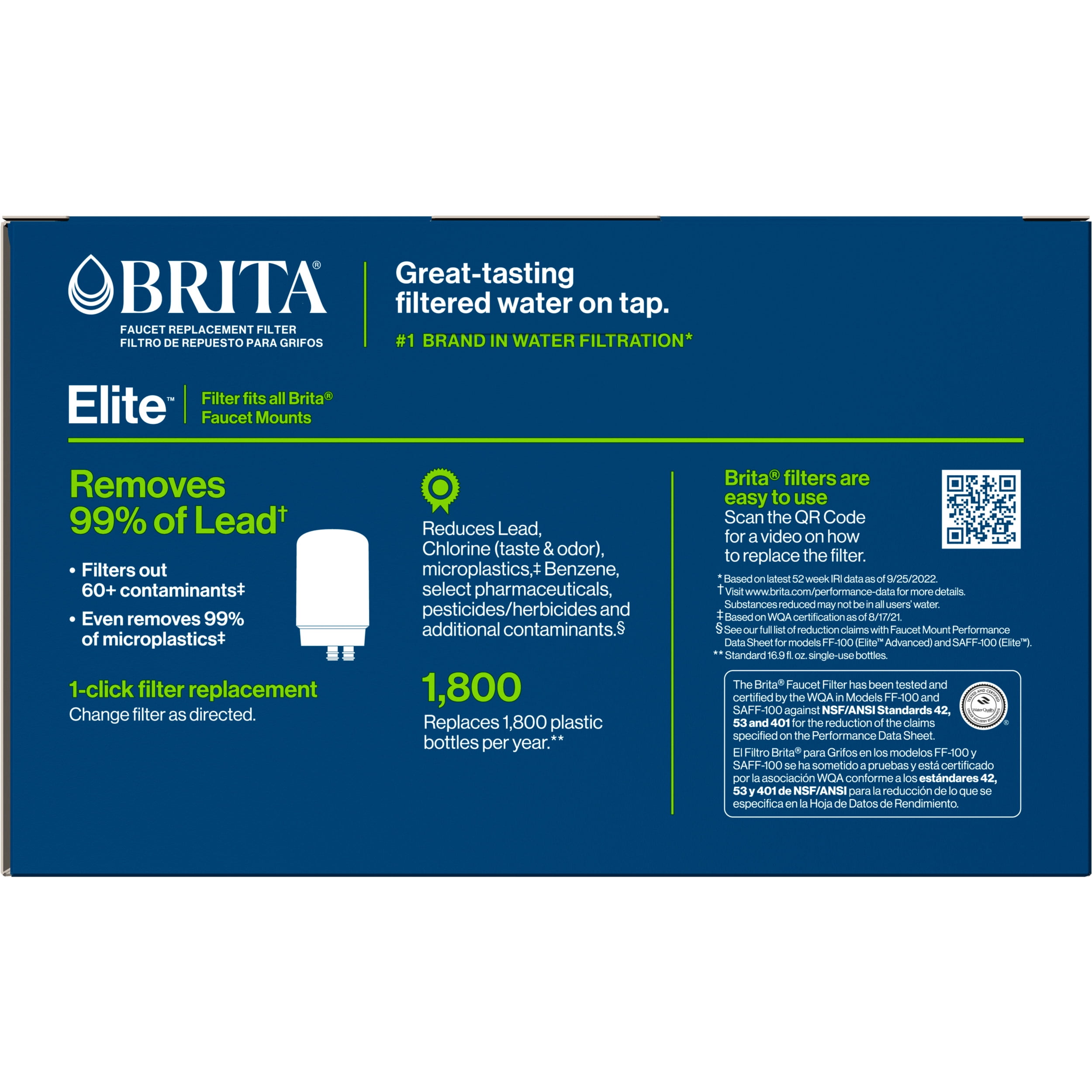 Brita filtre brita chrom pour syst me de filtration sur robinet en blanc  (500 ml) - on tap faucet water filter system replacement filters, white (1  count), Delivery Near You