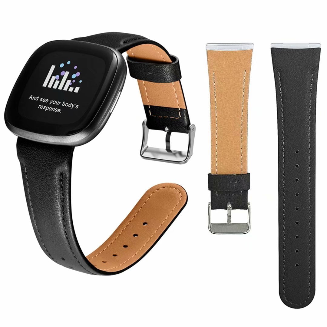 Compatible with Fitbit Sense/Fitbit Versa 3 Band Leather Genuine Soft